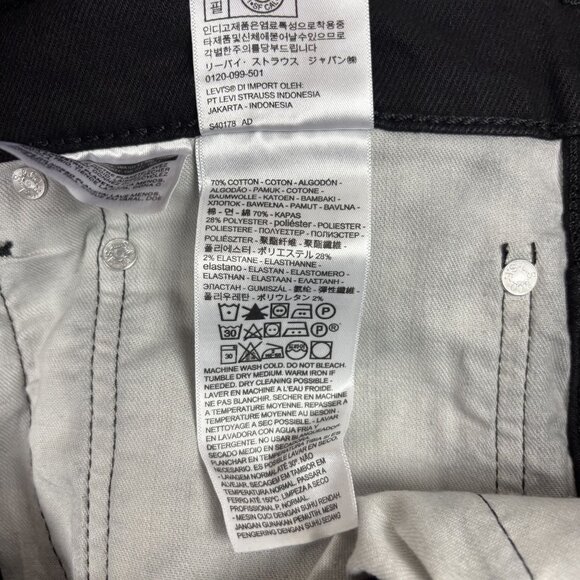 Levis Mens Black Western Fit Jeans W38 L29 Stretch Black  Denim - Picture 14 of 15